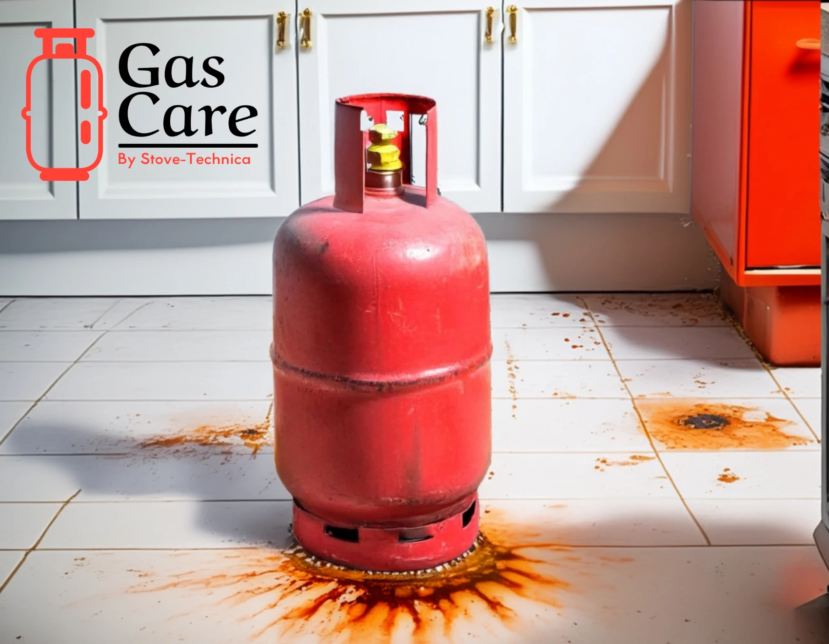 gas cylinder scratches on tiles