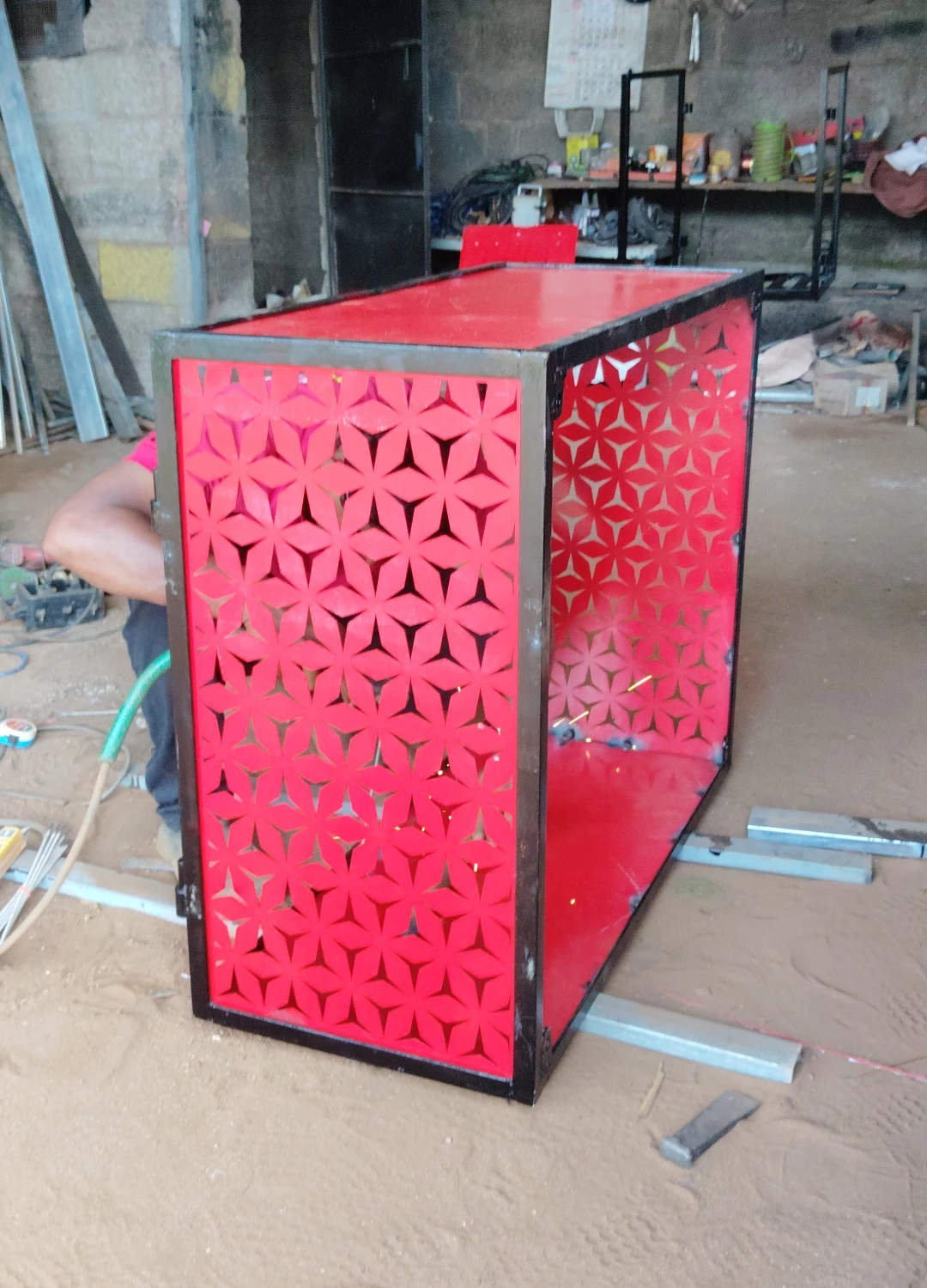 Photo of gas pipeline installation in a flat apartment second floor