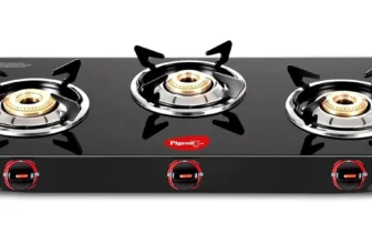 Pigeon by Stovekraft Aster 3 Burner Gas Stove with High Powered Brass Burner Gas Cooktop