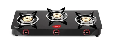Pigeon by Stovekraft Aster 3 Burner Gas Stove with High Powered Brass Burner Gas Cooktop