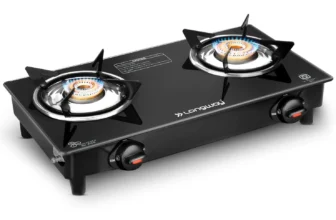 photo of a Longway Furn Glass Top, 2 Burner Manual Ignition Glass Gas Stove (Black, ISI Certified, 2 Years Warranty)